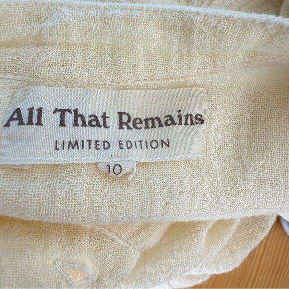 All That Remains Limited Edition Ramie Oversized Cream Button Down Blouse Boho - Picture 5 of 14